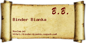Binder Bianka névjegykártya
